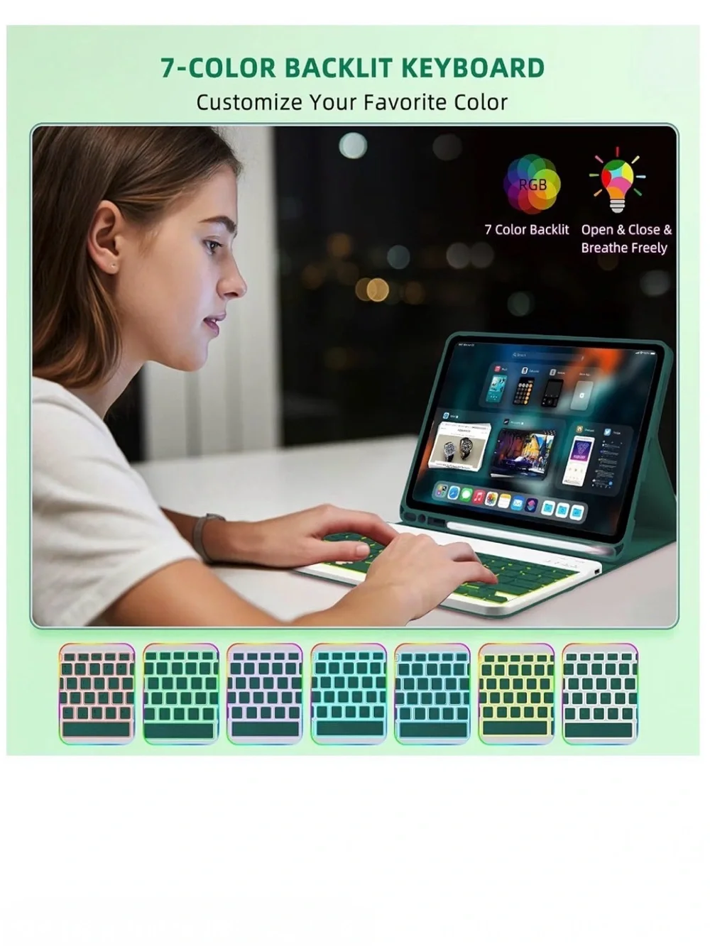 Keyboard⌨️Case w Keyboard⌨️Mouse for Amazon Fire HD 10/10+ Plus(11/13th Gen)